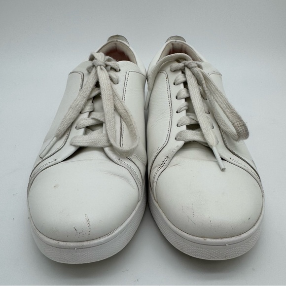 Fitflop Rally White Leather Lace Up Sneaker Size 8 - Picture 3 of 12